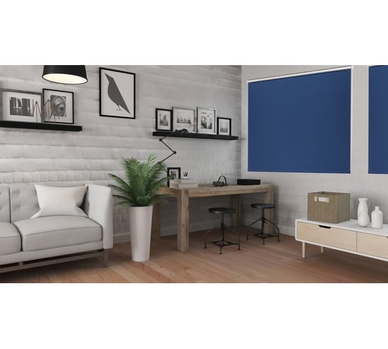 Рулонная штора PRAKTO BLACKOUT SILVER 100x160 см, синий 7208154