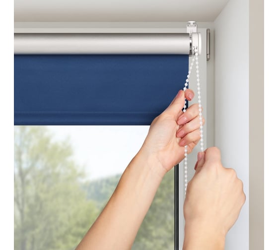 Рулонная штора PRAKTO BLACKOUT SILVER 100x160 см, синий 7208154