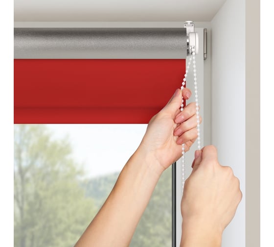 Рулонная штора PRAKTO BLACKOUT SILVER 45x160 см, алая 9403219778