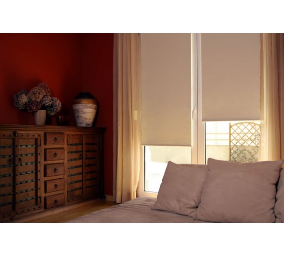Рулонная штора PRAKTO BLACKOUT SILVER 80x250 см, светло-бежевый МАХ 7202664