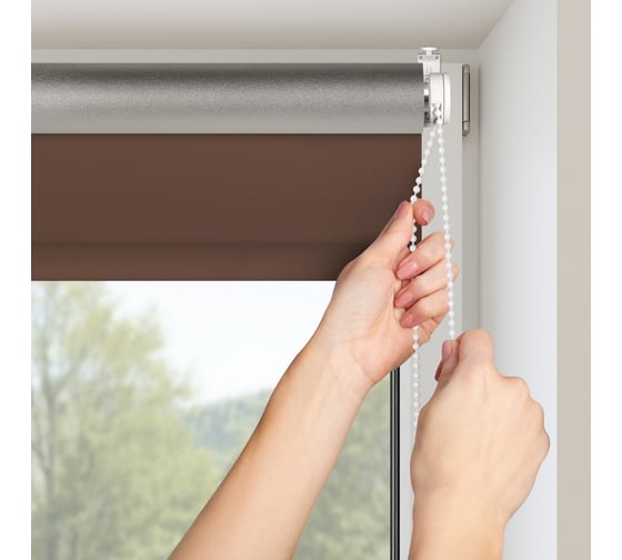 Рулонная штора PRAKTO BLACKOUT SILVER 45x160 см, шоколад 9403219783