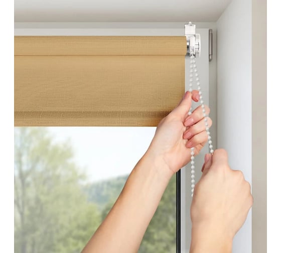 Рулонная штора PRAKTO SHANTUNG 45x165 см, бежевая 9403217507