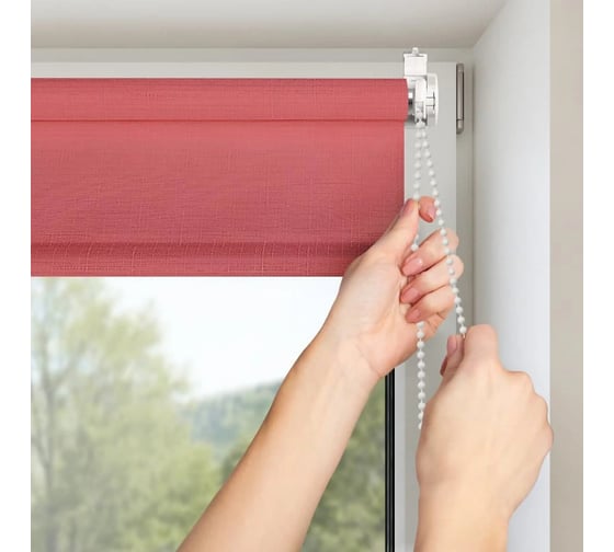 Рулонная штора PRAKTO SHANTUNG 75x160 см, розовая 9403218674