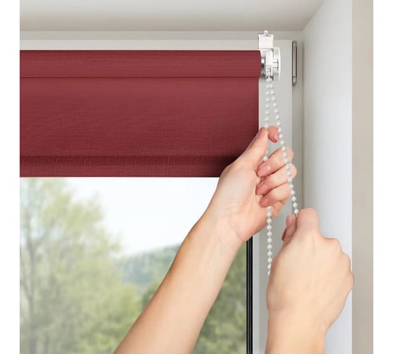 Рулонная штора PRAKTO SHANTUNG 65x165 см, бордо 9403218668