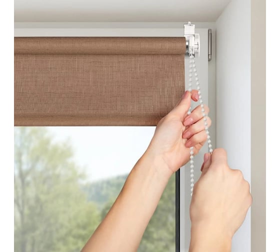 Рулонная штора PRAKTO SHANTUNG 60x165 см, какао 8317663