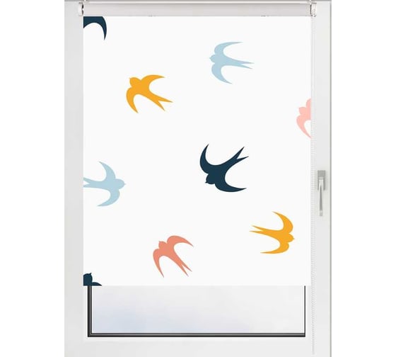 Рулонная штора PRAKTO PRINT Небесные ласточки 85x160 см, мультиколор 9403217930 1