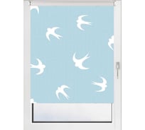 Рулонная штора PRAKTO PRINT Небесные ласточки 80x160 см, голубая 9403217807