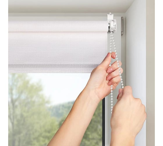 Рулонная штора PRAKTO SHANTUNG 65x250 см, белая МАХ 9403218009