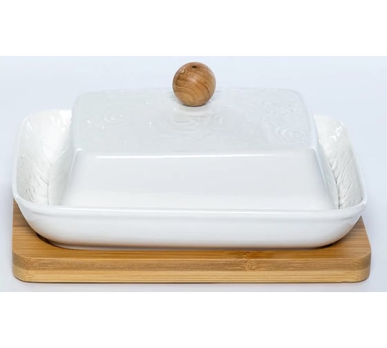 Масленка Balsford РОЗА 168 мм на бамбук, подставке, цветная упаковка 193-48025 1