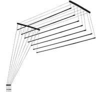 Потолочная сушилка для белья Comfort Alumin Group алюминиевая телескопическая black style telescop,7 прутьев 1,4-2,5 м 004684