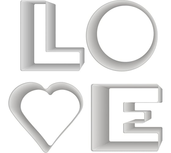 Набор кулинарных форм МУЛЬТИДОМ LOVE 4 шт., 6-7x7 см DA8-220