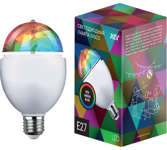 Светодиодная проекционная лампа REV DISCO RGB 3W 32452 2 1