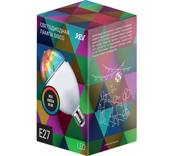 Светодиодная проекционная лампа REV DISCO RGB 3W 32452 2