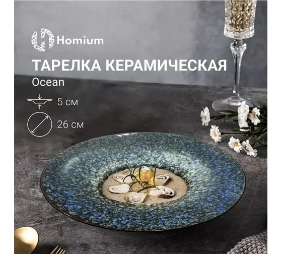 Набор тарелок Homium Ocean, голубой, D26 см, 2 шт. set2ceramic01