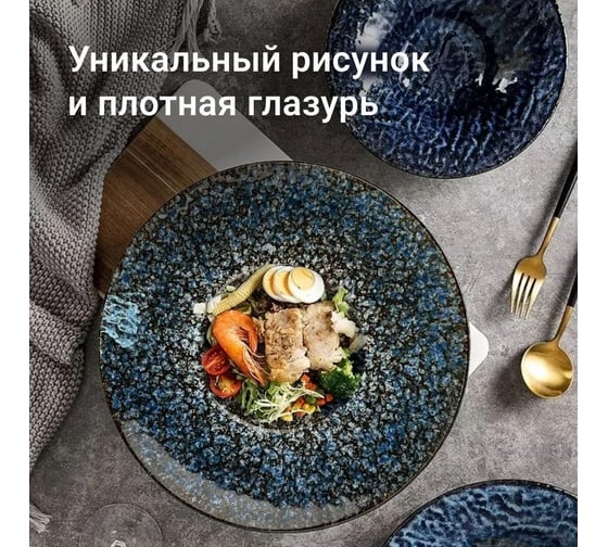 Набор тарелок Homium Ocean, голубой, D26 см, 2 шт. set2ceramic01