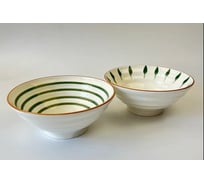 Набор тарелок Homium Kitchen Collection, глубокая, белый, D20 см, 2 шт. полосы, 2 шт. капли, 4 шт. set4Bowl01/02/Blue
