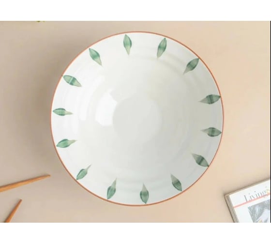 Набор тарелок Homium Kitchen Collection, глубокая, белый, D20 см, 2 шт. полосы, 2 шт. капли, 4 шт. set4Bowl01/02/Blue