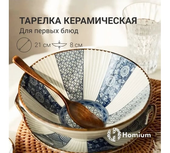 Набор тарелок Homium Kitchen Home, глубокая, белый, D21 см, 2 шт. set2BowlHome01