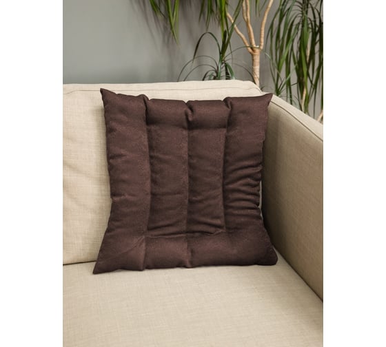 Подушка для спины с лузгой гречихи witerra 43x43, канвас-велюр коричневый 109273