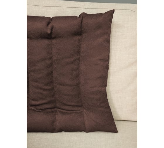 Подушка для спины с лузгой гречихи witerra 43x43, канвас-велюр коричневый 109273