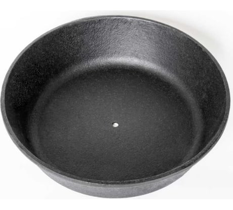 Чугунная сковорода Davr Metall davrmetall 24 см, высота 6 см, с отверстием сковорода(240х60)(с отверстием)