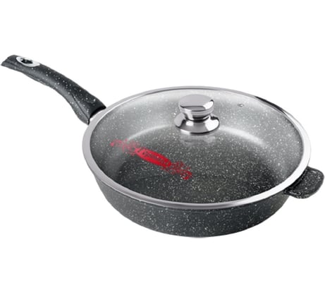 Сковорода Горница 300/75мм съемная ручка с крышкой, антипригарное покрытие гранит ПС13582