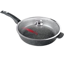 Сковорода Горница 280/70мм гранит пластиковая ручка с крышкой СП5276