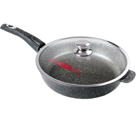 Сковорода Горница 280/70 мм гранит съемная ручка с крышкой СП5277