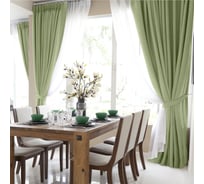 Комплект из 2х штор Волшебная Ночь рогожка, 165/270, эвкалипт 789103