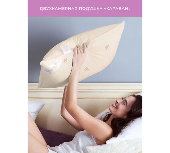 Подушка Ecotex Караван верблюжья шерсть, 50x70 ПВТ57 4607132570379