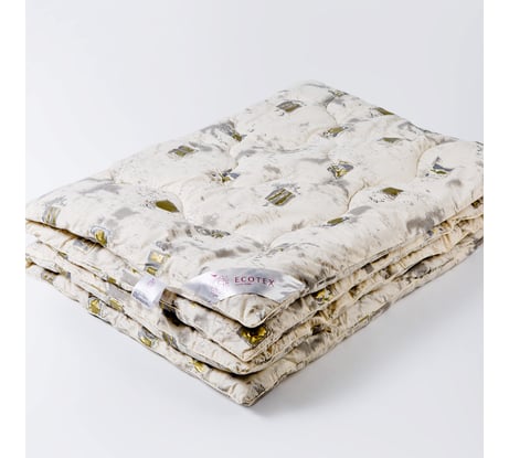 Стеганое одеяло Ecotex Арго овечья шерсть, всесезонное, хлопковый чехол, 1.5 спальное, 140x205 ОАР1 4650074951935