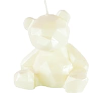 Свеча Дон Баллон фигура, медведь граненый, перламутровый жемчуг, 6x5 см, 1 шт. 3978