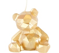 Свеча Дон Баллон фигура, медведь граненый, золото, 6x5 см, 1 шт. 3952