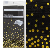 Одноразовая скатерть Дон Баллон конфетти, черный/золото, металлик, 137x183 см, 1 шт. 6012112