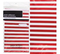 Одноразовая скатерть Дон Баллон полосы люкс, красный, металлик, 137x183 см, 1 шт. 6012131