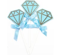 Топперы Волна веселья Алмаз, голубой, с блестками, 5 шт 616007
