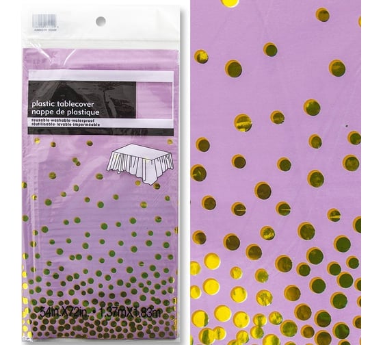 Одноразовая скатерть Дон Баллон конфетти, розовый/золото, металлик, 137x183 см, 1 шт. 6012111 1