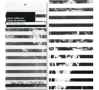 Одноразовая скатерть Дон Баллон полосы люкс, серебро, металлик, 137x183 см, 1 шт. 6012122