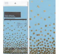Одноразовая скатерть Дон Баллон конфетти, голубой/золото, 137x274 см, 1 шт. 6012135