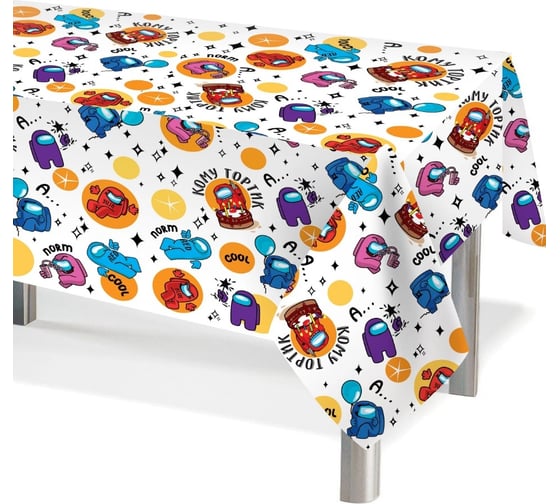Одноразовая скатерть Дон Баллон игра среди нас, вечеринка, 120x180 см, 1 шт. 6015030 1