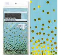 Одноразовая скатерть Дон Баллон конфетти, голубой/золото, металлик, 137x183 см, 1 шт. 6012110