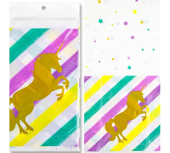 Одноразовая скатерть Дон Баллон единороги, 130x220 см, 1 шт. 6012128 1