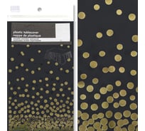 Одноразовая скатерть Дон Баллон конфетти, черный/золото, 137x274 см, 1 шт. 6012136