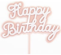 Топпер Волна веселья Happy Birthday, розовый, 14x15 см, 1 шт 615140