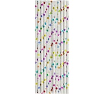 Трубочки для коктейлей Волна веселья Супер Звезды, белый/радужный перелив, металлик, 12 шт. 6231644