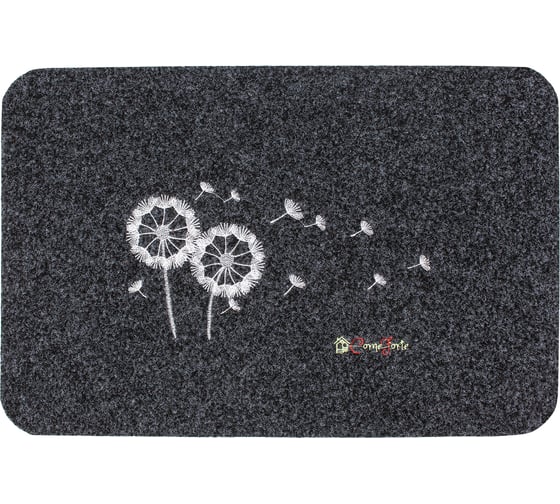 Влаговпитывающий коврик ComeForte «ВЕЛЮР» Одуванчик 40x60см Серый TCLR/W-1002