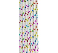 Трубочки для коктейлей Волна веселья Супер Горошек, белый/Радужный перелив, металлик, 12 шт 6231645