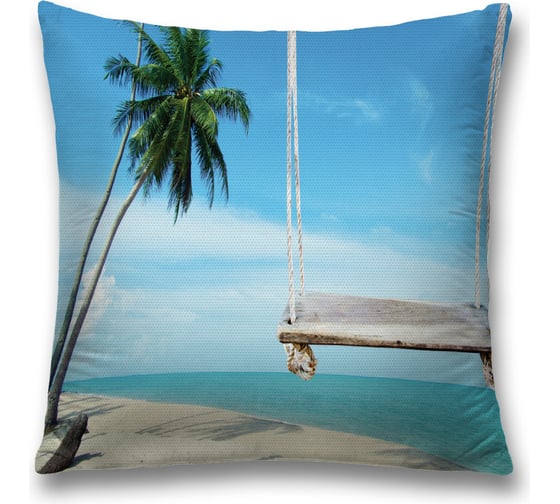 Декоративная наволочка JoyArty "Пляжные качели" на молнии, 45x45 см  sl_244909 1