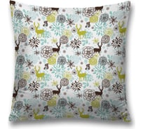 Декоративная наволочка JoyArty "Олени и цветы" на молнии, 45x45 см  sl_50117