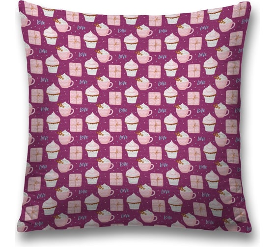 Декоративная наволочка JoyArty "Кофе с пирожным" чехол на молнии, 45x45 см sl_422666 1
